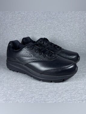 Brooks Addiction Walker 2 Shoes Men’s Size 9.5 Medium Black Leather Sneakers